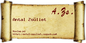 Antal Zsüliet névjegykártya